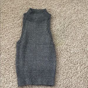 Halter grey sleeveless tank top